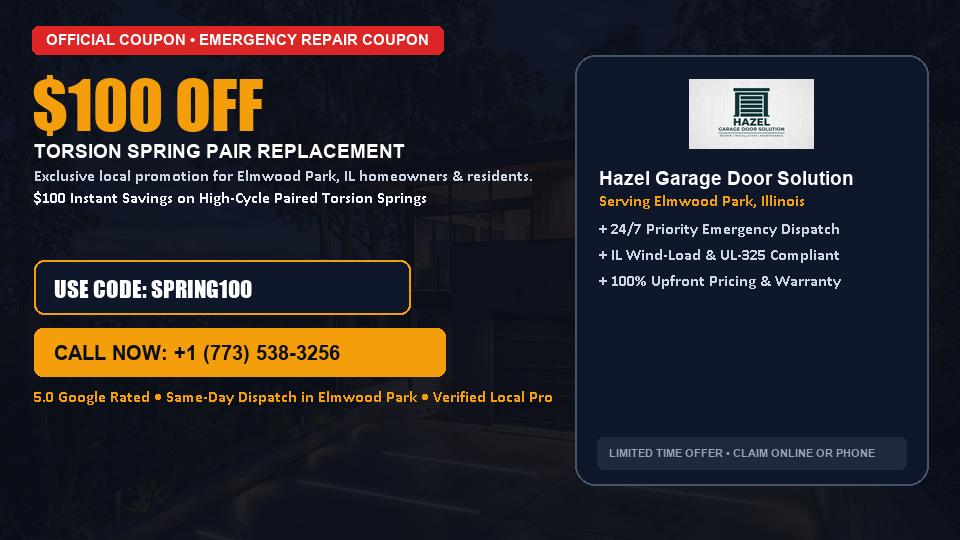 Hazel Garage Door Solution $100 OFF Dual Torsion Spring Replacement