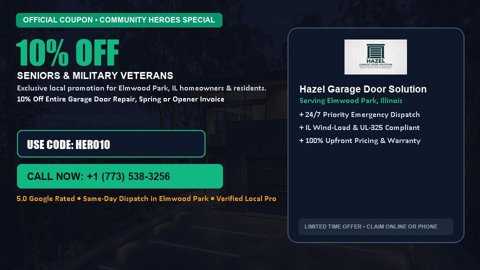 Hazel Garage Door Solution 10% OFF Seniors & Military Veterans